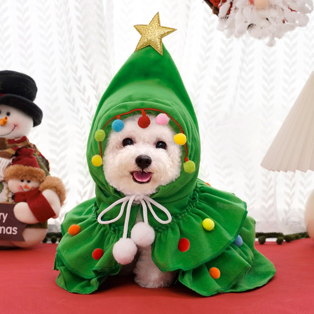 Uglysweatershops Christmas Pet Cape Cat Small Dog Xmas Costume