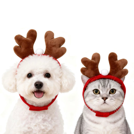 Uglysweatershops 2 Pack Pet Reindeer Headband