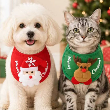Uglysweatershops Pet Christmas Bandana Santa Reindeer Bib
