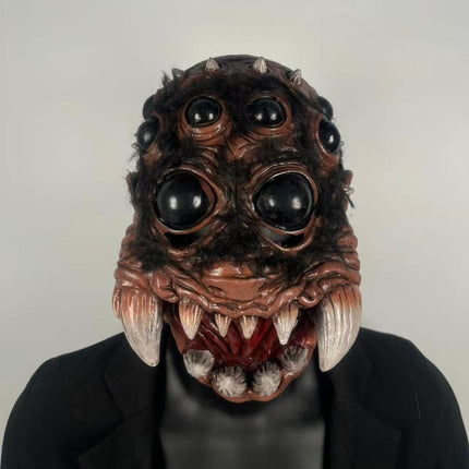 Uglysweatershops Halloween Creepy Multi-Eyed Spider Monster Latex Mask, Halloween Cosplay