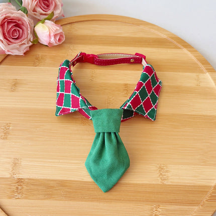 Uglysweatershops Pet Christmas Tie Collar