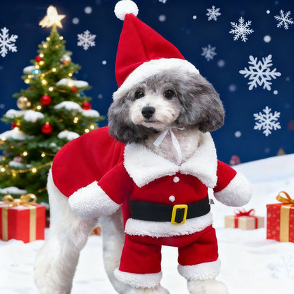 Uglysweatershops Christmas Santa Claus Pet Costume Dog Cat Xmas Outfit