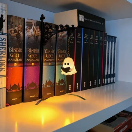 Uglysweatershops Halloween Ghost Bookshelf Lantern