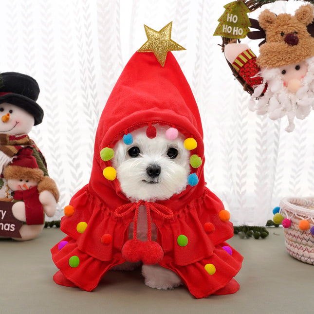 Uglysweatershops Christmas Pet Cape Cat Xmas Costume