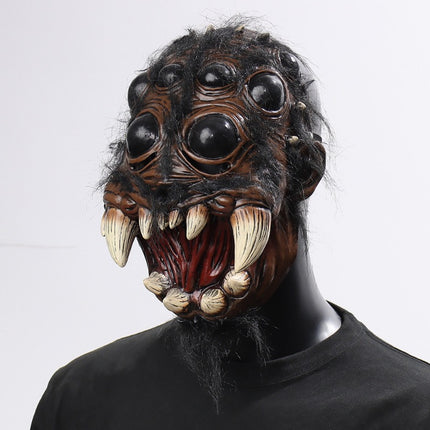 Uglysweatershops Halloween Creepy Multi-Eyed Spider Monster Latex Mask, Halloween Cosplay