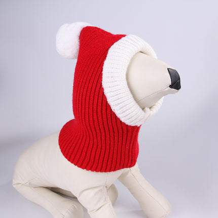 Uglysweatershops Pet Christmas Cape Santa Hat Set Small Dog