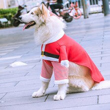 Uglysweatershops Christmas Santa Dog Costume Winter Warm Pet Xmas Clothes