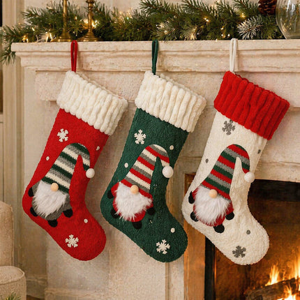Uglysweatershops Women Faceless Gnome Plush Christmas Stocking Xmas Tree Hanging Ornament