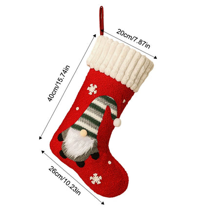 Uglysweatershops Women Faceless Gnome Plush Christmas Stocking Xmas Tree Hanging Ornament