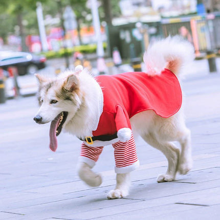 Uglysweatershops Christmas Santa Dog Costume Winter Warm Pet Xmas Clothes