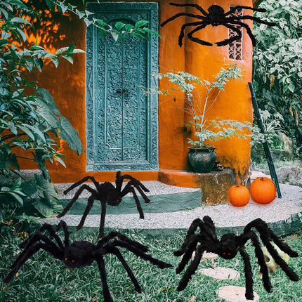 Uglysweatershops Halloween Plush Fake Spider Prop 30-200cm Haunted House Decoration