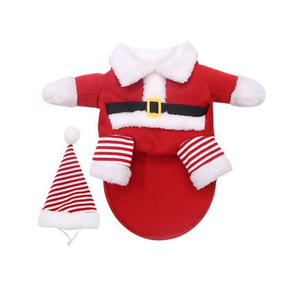 Uglysweatershops Christmas Santa Dog Costume Winter Warm Pet Xmas Clothes