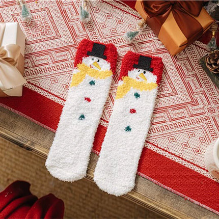 Uglysweatershops Women Christmas Button Snowman Socks