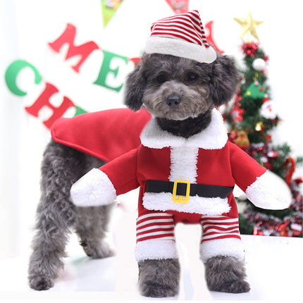 Uglysweatershops Christmas Santa Dog Costume Winter Warm Pet Xmas Clothes