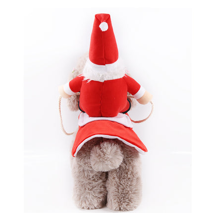 Uglysweatershops Christmas Santa Rider Dog Costume Funny Pet Xmas Cosplay