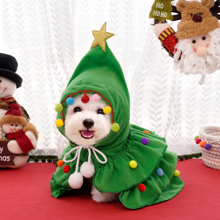 Uglysweatershops Christmas Pet Cape Cat Small Dog Xmas Costume