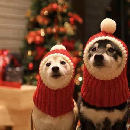 Uglysweatershops Pet Christmas Cape Santa Hat Set Small Dog