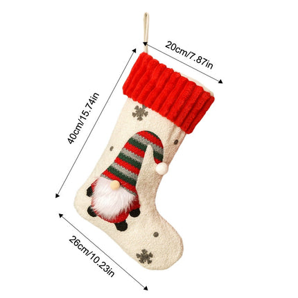 Uglysweatershops Women Faceless Gnome Plush Christmas Stocking Xmas Tree Hanging Ornament