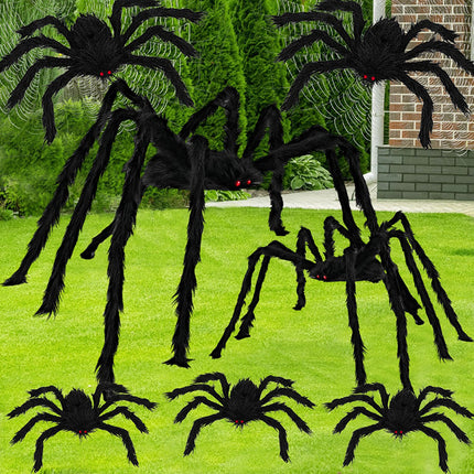 Uglysweatershops Halloween Plush Fake Spider Prop 30-200cm Haunted House Decoration