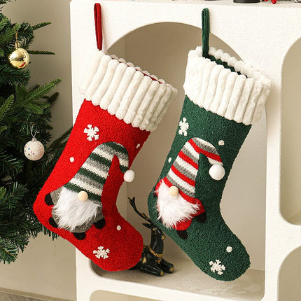 Uglysweatershops Women Faceless Gnome Plush Christmas Stocking Xmas Tree Hanging Ornament