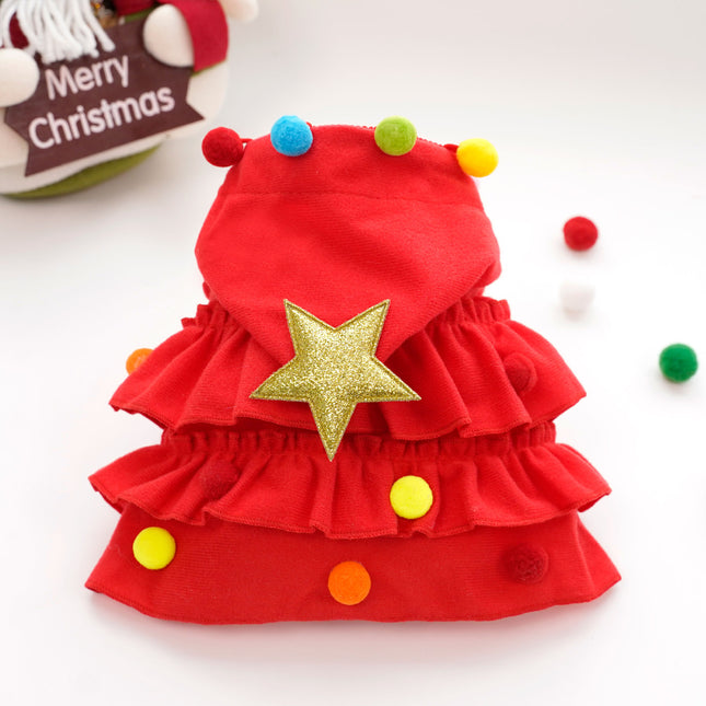 Uglysweatershops Christmas Pet Cape Cat Xmas Costume