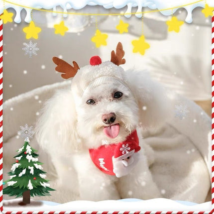 Uglysweatershops Pet Christmas Bandana Santa Reindeer Bib