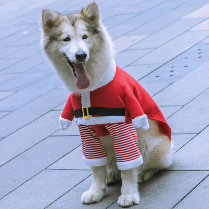 Uglysweatershops Christmas Santa Dog Costume Winter Warm Pet Xmas Clothes