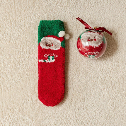 UglysweatershopsWomen Christmas Red & Green Santa Socks