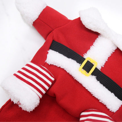 Uglysweatershops Christmas Santa Dog Costume Winter Warm Pet Xmas Clothes