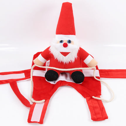 Uglysweatershops Christmas Santa Rider Dog Costume Funny Pet Xmas Cosplay