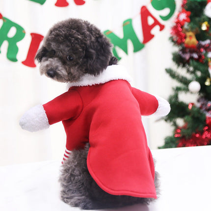 Uglysweatershops Christmas Santa Dog Costume Winter Warm Pet Xmas Clothes