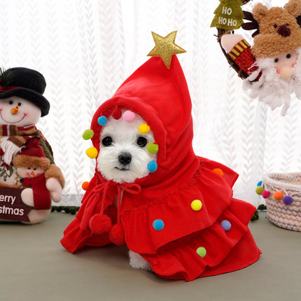 Uglysweatershops Christmas Pet Cape Cat Xmas Costume
