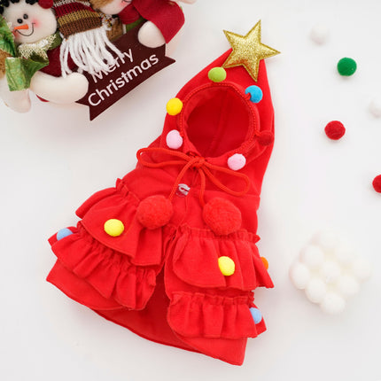 Uglysweatershops Christmas Pet Cape Cat Xmas Costume