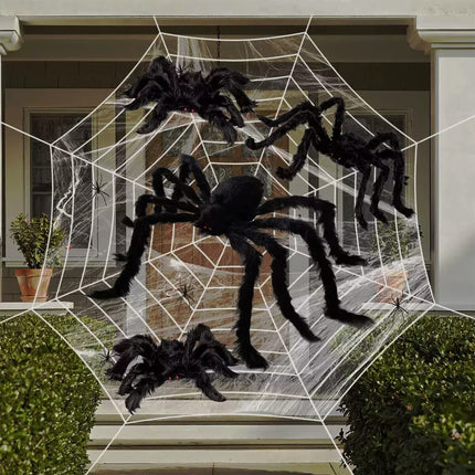 Uglysweatershops Halloween Plush Fake Spider Prop 30-200cm Haunted House Decoration