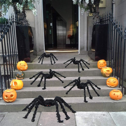 Uglysweatershops Halloween Plush Fake Spider Prop 30-200cm Haunted House Decoration