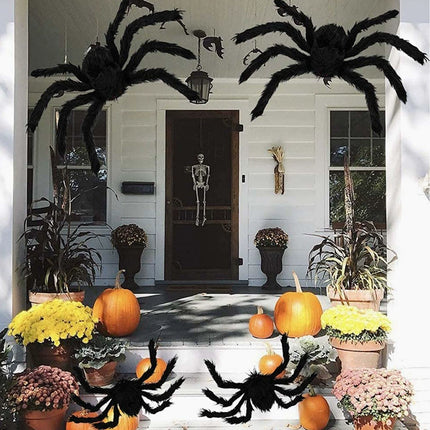 Uglysweatershops Halloween Plush Fake Spider Prop 30-200cm Haunted House Decoration