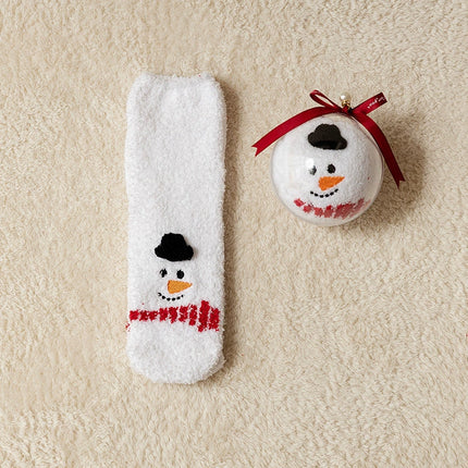 Uglysweatershops Women Christmas Black Hat Snowman Socks