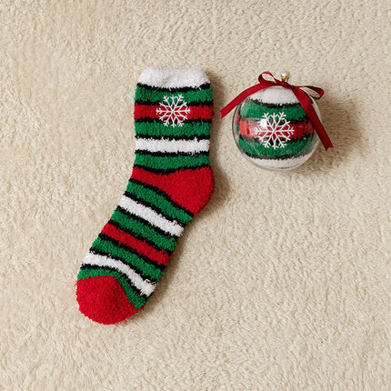 UglysweatershopsWomen Christmas Striped Snowflake Socks