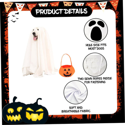 Uglysweatershops HalloweenGhost Suit Dog cosplay