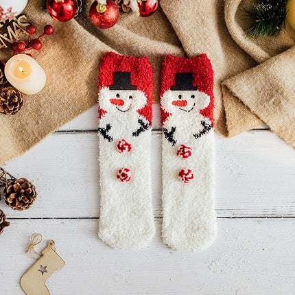 Uglysweatershops Women Christmas Pink Button Snowman Socks