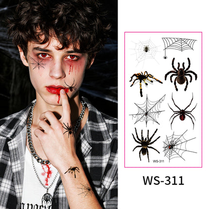 Uglysweatershops Halloween Spider & Web Temporary Tattoos