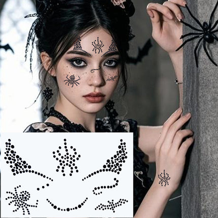 Uglysweatershops 2-piece Halloween Rhinestone Face Stickers