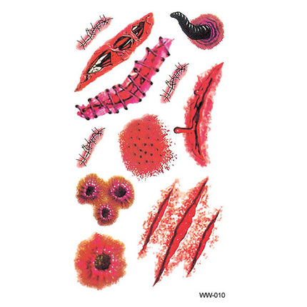 Uglysweatershops Random 10-piece Pack Scary Scar Face Stickers