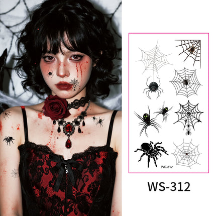 Uglysweatershops Halloween Spider & Web Temporary Tattoos