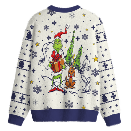 Uglysweatershops Max Funny Fuzzy Christmas Ugly Sweatshirt