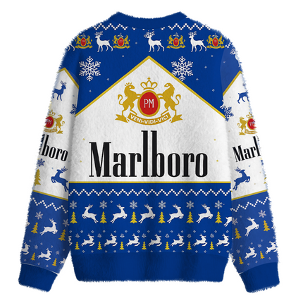 Uglysweatershops Vintage Cig Fuzzy Christmas Ugly Sweatshirt