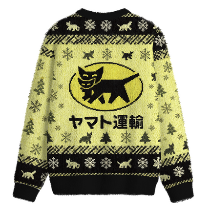 Uglysweatershops Yamato transport Fuzzy Christmas Ugly Sweatshirt