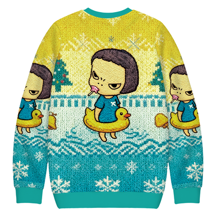 Uglysweatershops Girl Eating Lollipop Christmas Ugly Sweatshirt