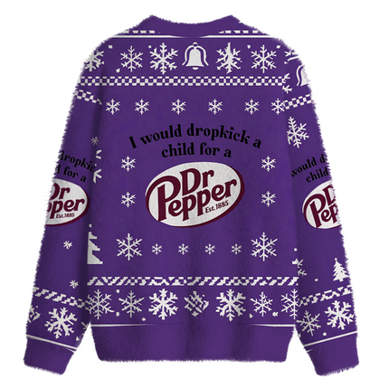 Uglysweatershops I Would Dropkick A Child Fuzzy Christmas Ugly Sweatshirt
