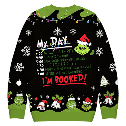 Uglysweatershops My Day I'm Booked Christmas Ugly Sweatshirt
